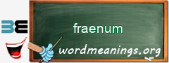 WordMeaning blackboard for fraenum